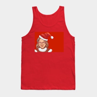 woman wearing red hat on Christmas Day Tank Top